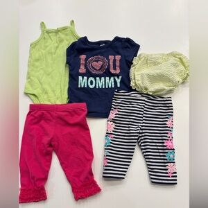 Baby Clothing Set with Graphic Tee and Striped Leggings